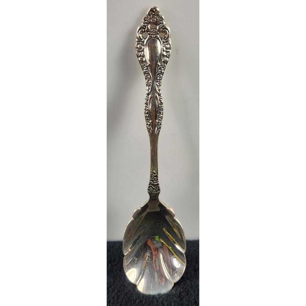 Vintage 1881 Rogers Oneida  Scalloped Sugar Spoon Silverplated Spoon